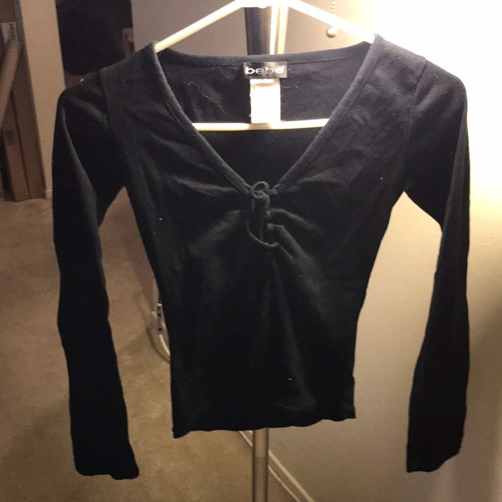 Bebe Black Cotton Top
